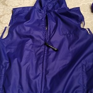 Blue Or Purple sleeveless Performance running vest, jacket, large